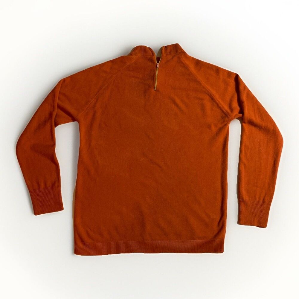 VTG orange Quarter Zip Pullover Sweater Women’s  Size Medium 100% Acrylic